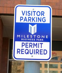 Informational Signs 5b7da453642d8 custom parking outdoor metal traffic sign safety wayfinding 256x300